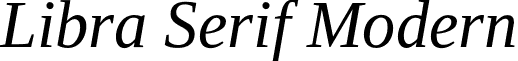 Libra Serif Modern LibraSerifModern-Italic.otf