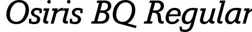 Osiris BQ Regular OsirisBQ-Italic.otf