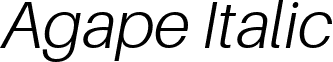 Agape Italic agape-lightitalic-webfont.ttf
