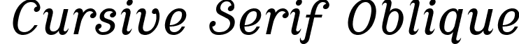 Cursive Serif Oblique CursiveSerif.ttf